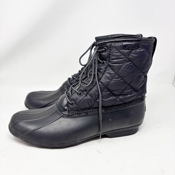 Sperry Top Sider Black Quilted Rubber Duck Boots Mens Size 14 Outdoor Classic - Picture 1 of 9